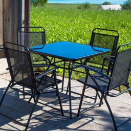 Beliani Black Foldable Garden Chairs Set Of 4 - Weather Resistant, Compact Dining Seating - thumbnail 2