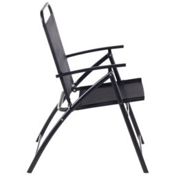 Beliani Black Foldable Garden Chairs Set Of 4 - Weather Resistant, Compact Dining Seating - thumbnail 6