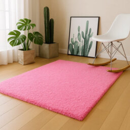Uetian Pink Large Area Shaggy Rug Soft Texture Rug For Living Rooms Kids Room Pile 5Cm Thick Pink ( 160 X 230 ) - thumbnail 4