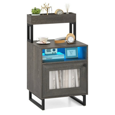 Nightstand Modern End Table With Top Tray - image 1