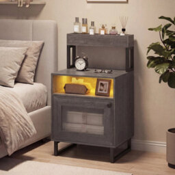 Nightstand Modern End Table With Top Tray - thumbnail 6