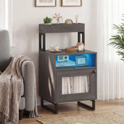 Nightstand Modern End Table With Top Tray - thumbnail 5