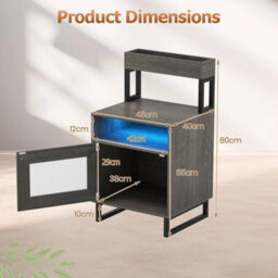 Nightstand Modern End Table With Top Tray - thumbnail 2