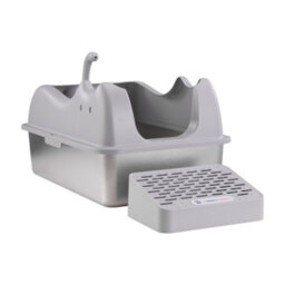 Thehotsale Grey Large Stainless Steel Cat Litter Box 40Cm W X 60Cm D X 30Cm H - thumbnail 4