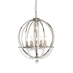 Luminosa Lighting Elstead Cassie 7 Light Chandelier Polished Nickel - thumbnail 1