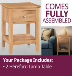Hallowood Furniture Hereford Oak Lamp Table With Drawer (Pair) - thumbnail 7