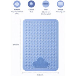 Shopnbits Comfortgrip Asm01 Blue Extra Large 60X90Cm Pvc Anti Slip Bath And Shower Mat With Suction Cups And Foot Scrubber - thumbnail 8