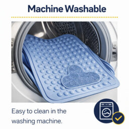 Shopnbits Comfortgrip Asm01 Blue Extra Large 60X90Cm Pvc Anti Slip Bath And Shower Mat With Suction Cups And Foot Scrubber - thumbnail 7