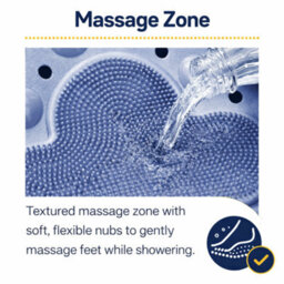 Shopnbits Comfortgrip Asm01 Blue Extra Large 60X90Cm Pvc Anti Slip Bath And Shower Mat With Suction Cups And Foot Scrubber - thumbnail 5