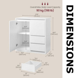 FURNOLD Modern Sideboard Buffet Cabinet Storage Furniture - thumbnail 9