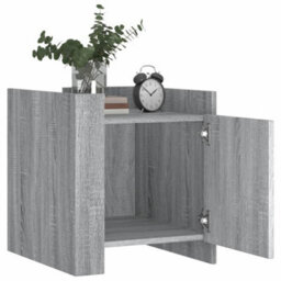 Berkfield Bedside Cabinet Grey Sonoma 45X50X50 Cm Engineered Wood - thumbnail 3