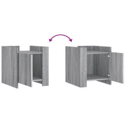 Berkfield Bedside Cabinet Grey Sonoma 45X50X50 Cm Engineered Wood - thumbnail 8