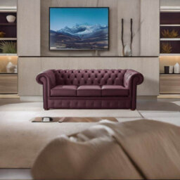 Chesterfield 3 Seater Shelly Philly Leather Sofa Bespoke In Classic Style - thumbnail 3