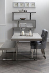 Orsina Classic Minimalist Design Grey Dining Chair, Diamont Tufted Bedroom Chair, Modern Grey Lounge Chair - thumbnail 2