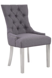 Orsina Classic Minimalist Design Grey Dining Chair, Diamont Tufted Bedroom Chair, Modern Grey Lounge Chair - thumbnail 1