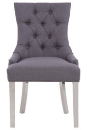 Orsina Classic Minimalist Design Grey Dining Chair, Diamont Tufted Bedroom Chair, Modern Grey Lounge Chair - thumbnail 3
