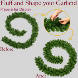 Christow Christmas Garland Artificial Plain Green Pine Decoration - thumbnail 6