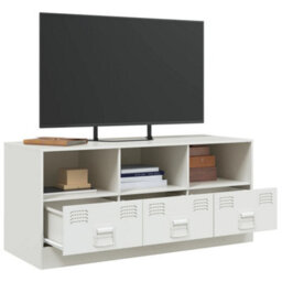 Berkfield Tv Cabinet White 99X39X44 Cm Steel - thumbnail 5