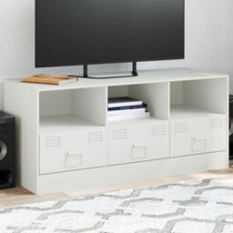 Berkfield Tv Cabinet White 99X39X44 Cm Steel - thumbnail 1