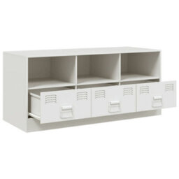 Berkfield Tv Cabinet White 99X39X44 Cm Steel - thumbnail 7