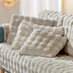Eldo Brown Bubble Faux Fur Cushion X1 - Soft Bubble-Fleece, 45X45Cm