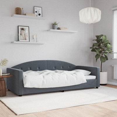 Berkfield Day Bed Dark Grey 90X190 Cm Velvet - image 1