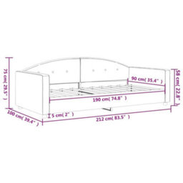 Berkfield Day Bed Dark Grey 90X190 Cm Velvet - thumbnail 8