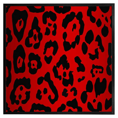 "Andrew Lee Red Leopard Print (Picutre Frame) / 12X12"" / Brown" - image 1