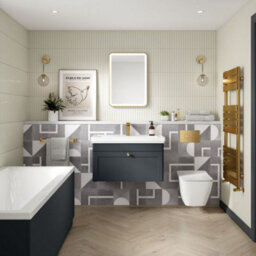 Dezine Loire 2.0 800mm Wall Hung Satin Anthracite Vanity Unit - 1 Tap Hole - thumbnail 3