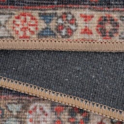 Loomed Terracotta Red Vintage Persian Inspired Washable Long Runner Rug 80Cm X 300Cm - thumbnail 8