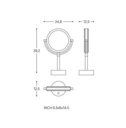 Cosmic Magnifying Mirror, X1/x5, Swivel, Adjustable Led Light, Matt Black, Usb Charging Port, Architect Collection (3W 5V/1A) - thumbnail 5