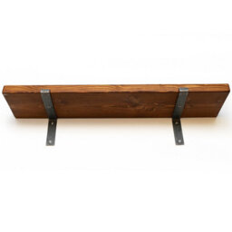 Toolty Rustic Handmade Wall Shelf, Wall Mounted, 140Cm X 14.5Cm Down Design, Walnut, Handcrafted Vintage Style - thumbnail 4