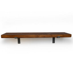Toolty Rustic Handmade Wall Shelf, Wall Mounted, 140Cm X 14.5Cm Down Design, Walnut, Handcrafted Vintage Style - thumbnail 3