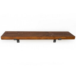 Toolty Rustic Handmade Wall Shelf, Wall Mounted, 140Cm X 14.5Cm Down Design, Walnut, Handcrafted Vintage Style - thumbnail 2