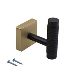 Keypak 5 Pack Square Plate Knurled Coat Hook - Sleek Wall Mounted Hook Contemporary Home Decor, Easy Diy Installation - thumbnail 2