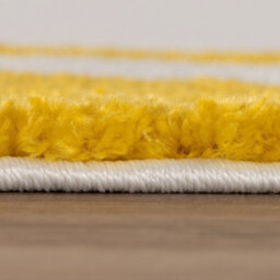 The Rugs Joli Yellow And White Chequered Rug Soft Dense Pile Easy To Clean And Pet Friendly For Living Rooms And Bedrooms - thumbnail 3