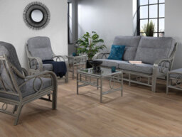Desser Madrid Grey Natural Rattan Coffee Table With Glass Top Table Real Cane Wicker Tea Table - H48Cm X W67Cm X D53Cm - thumbnail 3