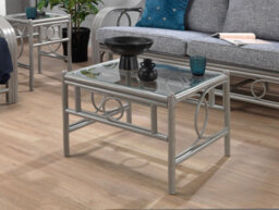 Desser Madrid Grey Natural Rattan Coffee Table With Glass Top Table Real Cane Wicker Tea Table - H48Cm X W67Cm X D53Cm - thumbnail 2