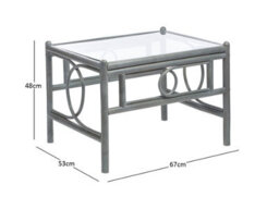 Desser Madrid Grey Natural Rattan Coffee Table With Glass Top Table Real Cane Wicker Tea Table - H48Cm X W67Cm X D53Cm - thumbnail 5