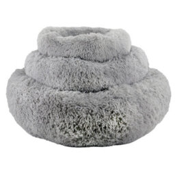 Ancol Slate Grey Super Plush Donut Dog Bed Soft Machine Washable Warm Non Slip Fluffy Pet Puppy Cushion 50Cm - thumbnail 2