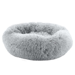 Ancol Slate Grey Super Plush Donut Dog Bed Soft Machine Washable Warm Non Slip Fluffy Pet Puppy Cushion 50Cm - thumbnail 1