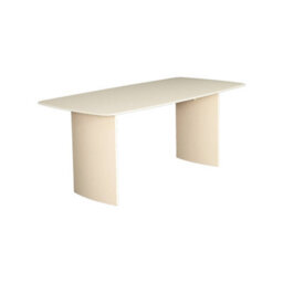 Sweeek - Dining Table With Tempered Glass Top, Sandblasted Finish, Seats 8 Cream 180X90X76 Cm - Lior - thumbnail 2