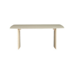 Sweeek - Dining Table With Tempered Glass Top, Sandblasted Finish, Seats 8 Cream 180X90X76 Cm - Lior - thumbnail 3