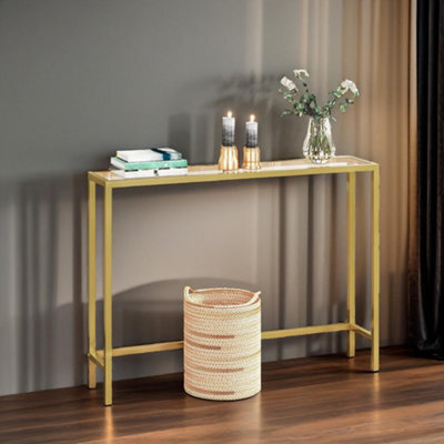 Rafaelo Mobilia Gold Metal Hallway Console Table - image 1