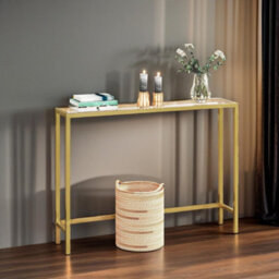 Rafaelo Mobilia Gold Metal Hallway Console Table - thumbnail 1