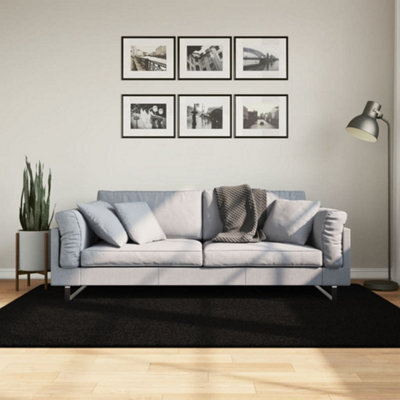 Walplus Rug Huarte Short Pile Soft And Washable Black 140X200 Cm - image 1