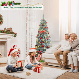 Costway 5 Ft Pre-Lit Artificial Christmas Tree Hinged Slim Pencil Christmas Tree W/ Led Lights - thumbnail 4