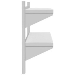 Berkfield 2-Tier Wall Shelf 100X23.5X60 Cm Silver Stainless Steel - thumbnail 6
