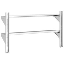 Berkfield 2-Tier Wall Shelf 100X23.5X60 Cm Silver Stainless Steel - thumbnail 7