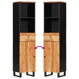 Berkfield 3 Piece Bathroom Furniture Set Solid Wood Acacia - thumbnail 8